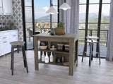 Dark Brown 3-Shelf Kitchen Island B06280053