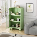 45.28" H Cabinet, Bathroom Floor Cabinet with Glass Door and Shelves, Freestanding Display W757P205952