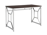 Martha Office Workspace Desk MDF/Chrome In Brown B091P183630