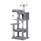 ZNTS 57 inch Cat Tree Cat Tower for Indoor Cats, Cat House with Padded Platform Bed, Toy Balls, Large 42828232