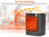 Portable Ceramic Space Heater,1500W Electric Heater with 90&degOscillation,Remote Control,12H 29240890