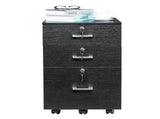 Black Wood Grain Density Board Three Drawers Wooden Filing Cabinet 80897814