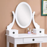 ZNTS Moniys Wood Moniya Makeup Vanity Table and Stool Set, White T2574P163835