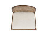Panama 18.5" Curved Cane Rattan Side Dining Chair, Set of 2, Ivory White Boucle B2719P238359