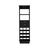 Classic Bar Cabinet, Two Drawers, Twelve Built-in Wine Rack-Black B20091835