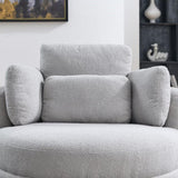 39"W Oversized Swivel Chair with moon storage ottoman for Living Room, Modern Accent Round Loveseat W83489913