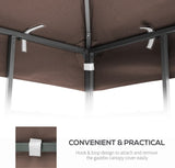 10x10 Ft Outdoor Patio Gazebo Replacement Canopy, Double Tiered Gazebo Tent Roof Top Cover W41939705