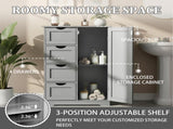 Gray MDF with melamine veneer, 56*30*80cm, 4 drawers, 1 door, bathroom vanity 04162468