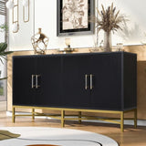 U_STYLE Distinctive Features of Four-Door Sideboard with Metal and Cross-Leg Design,Suitable for N711P170791B