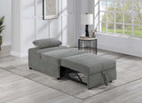 Contemporary Sleeper Sofa Chair Pillow Plush Tufted Seat 1pc Convertible Sofa Smoke Color Wide-Welt B011P281838