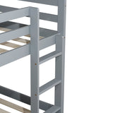 Solid Wooden , Solid Rubber Wooden Twin over Twin Loft Bed with Ladder ,Upper and Bottom Bed W504P191644