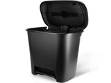 Trash Can, 20.1 Gallon Plastic Step Garbage Bin with Foot Pedal Lid, Black 12646660