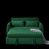 55" Modern Convertible Sofa Bed with 2 Detachable Arm Pockets, Velvet Loveseat Sofa with Pull Out W119363993