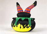 6FT Halloween Inflatable Animated Kicking Witch, LED Light Up Flaming Cauldron, Weather Resistant 47706562