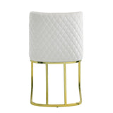 White and Gold Side Chair with Metal Base B062P209295