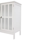 ZNTS FCH Transparent Double Door Side Cabinet White 44876940