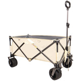 ZNTS Folding Wagon, Heavy Duty Utility Beach Wagon Cart for Sand with Big Wheels, Adjustable Handle&Drink 82806918