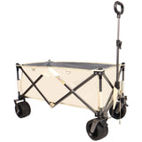 ZNTS Folding Wagon, Heavy Duty Utility Beach Wagon Cart for Sand with Big Wheels, Adjustable Handle&Drink W1364P154997