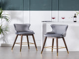 Leland Fabric Upholstered Counter Height Wingback Stools, Set of 2, Gray T2574P165108
