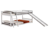 Elevated Cross Guard Rail with Slide Twin Pine Wooden Bed White 41427487