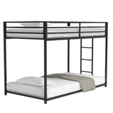 ZNTS Adam Sturdy Twin over Twin Bunk Bed Metal Black for Kids and Adult, Low Profile Twin over twin bunk B083P152996