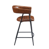 26'' Counter Stools Set of 2, Pu Upholstered Counter Stools with iron Frame, Backrest, Footrest, Arm N780P199985B