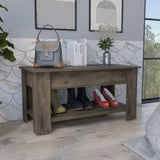 Austin Storage Table, One Extendable Table Shelf, Four Legs, Lower Shelf -Dark Brown B07091895