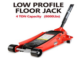 Floor Jack, 4 Ton Low Profile Floor Jack, Heavy-Duty Steel Racing Floor Jack with dual Piston Quick W1239115445