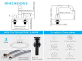 Bathroom Faucet 2 Handle 4 Inch Centerset Bathroom Sink Faucets 3 Hole with Pop Up Drain and Water 52335256