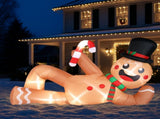 9.8ft Reclining Gingerbread Man, 6 LED Lights, Drawstring Bag, Christmas Inflatable Decoration, 12V, 77710767