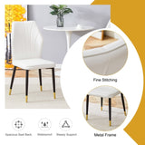 4 modern dining chairs with stylish PU patterned backrest and black metal legs for a comfortable W1512P360097