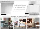 White 9-Cube Organizer Bookcase, Enclosed Cabinets & Open Cubbies, 3-Tier Storage Design 90932301