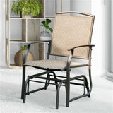 Brown Patio Swing Single Glider Chair Rocking Seating Steel Frame Garden 50094365