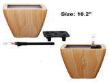 2-Pack Smart Self-watering Planter Pot for Indoor and Outdoor - Light Wood - Square Cone B046P144623