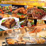 Portable Charcoal Grill Outdoor Tabletop Grill Small Barbecue Smoker Folding BBQ Grill with Lid for 00244294