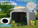 8X8FT Outdoor Storage Shelter Shed GREY 77980456
