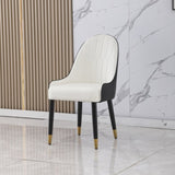 PU-Leather Chairs Metal Legs & Backrest, Modern Desk Chair for Living Room, Dining Room, Black W509P167722