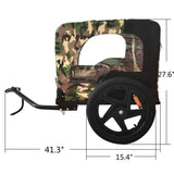 ZNTS Camouflage Foldable Bicycle Trailer Bike Trailer for Camping Pet Dog Cat Luggage Carry W136458022