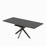 62.4" Extendable 78.15"Very large Black Dining Table Modern Mid-Century Kitchen Table Set for Dining 73934119