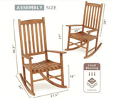 ZNTS Acacia Indoor Rocking Chair, Outdoor Solid Wood Patio Furniture New Style Light Brown 24467314