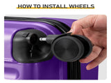 ABS Trolley Case 20in 24in 28in 3PCS Suitcase Set Vertical Striped Frosted Case Suitcase Purple 89769441
