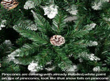 Christmas Tree 6FT 920 Branches Flocking Spray White Tree Plus Pine Cone 60548961