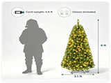 6 FT Pre-Lit Artificial Christmas Tree with 350 Dual Color LED Lights, 845 Branch Tips Hinged PVC 79630939