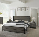 ZNTS Ioana Antique Grey Finish 3-Piece Wood Bed Room Set, Queen Size Bed and Two Nightstands T2574P202574