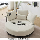 52.75'' Oversized Round Swivel Chair,360&deg Swivel Chair, Couples W1628P218356