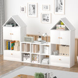 Versatile Children's Bookshelf with House-Shaped Design, Multi-Functional Storage for Books and W2699P197526