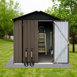 ZNTS Out storage sheds 4ft×6ft Apex roof Brown + Black W1350113471