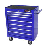 ZNTS 7 DRAWERS MULTIFUNCTIONAL TOOL CART WITH WHEELS-BLUE W1102107326