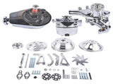 Front Pulley Bracket Kit with Alternator Power Steering Long Water Pump Fit for Chevy SBC 283 327 76516998