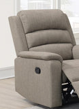 ZNTS Modern Light Brown Color Burlap Fabric Recliner Motion Recliner Chair 1pc Couch Manual Motion Living B011133824